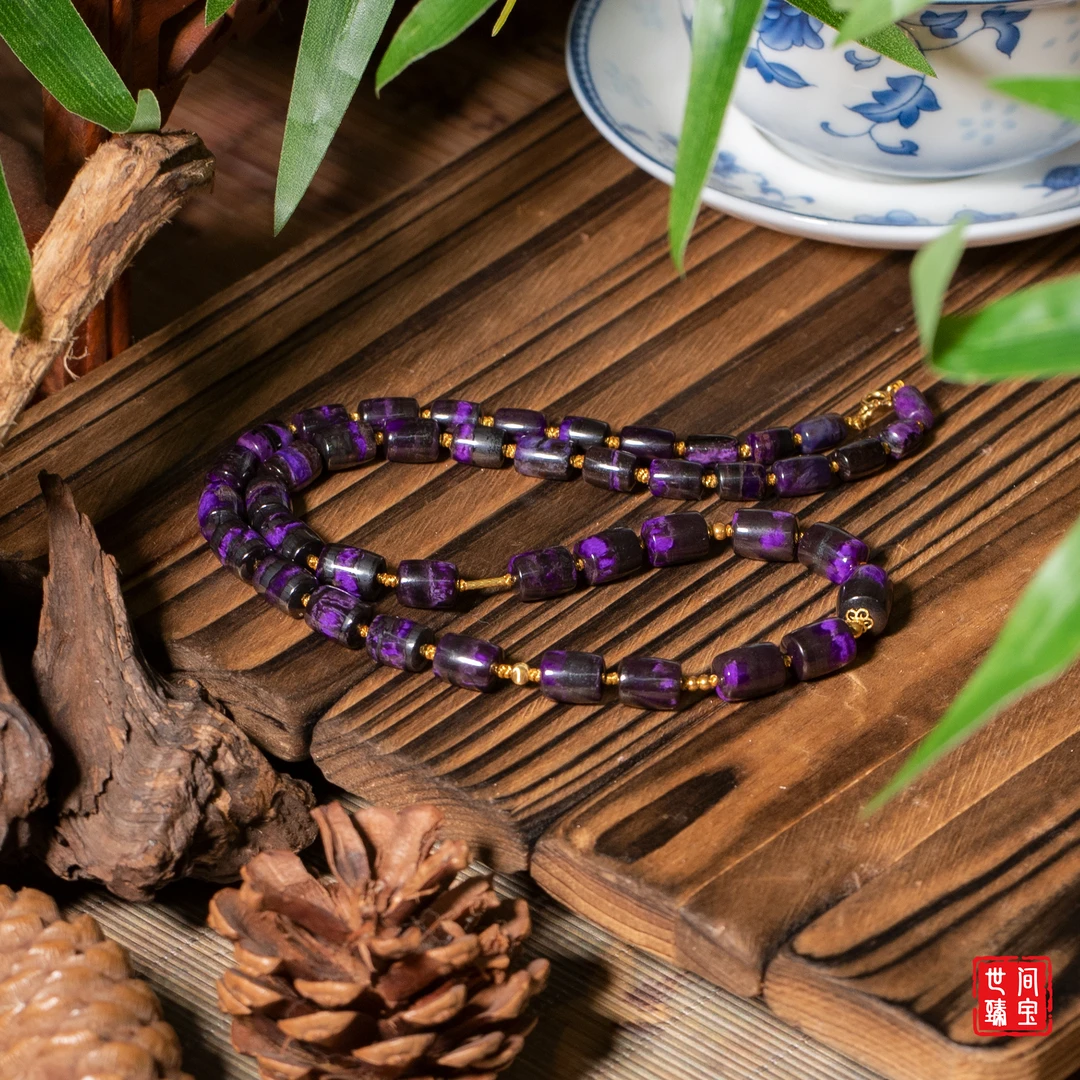 世间臻宝-方洛丨18K金丝绒桶珠舒俱来项链/长45cm/多样性发/P1728