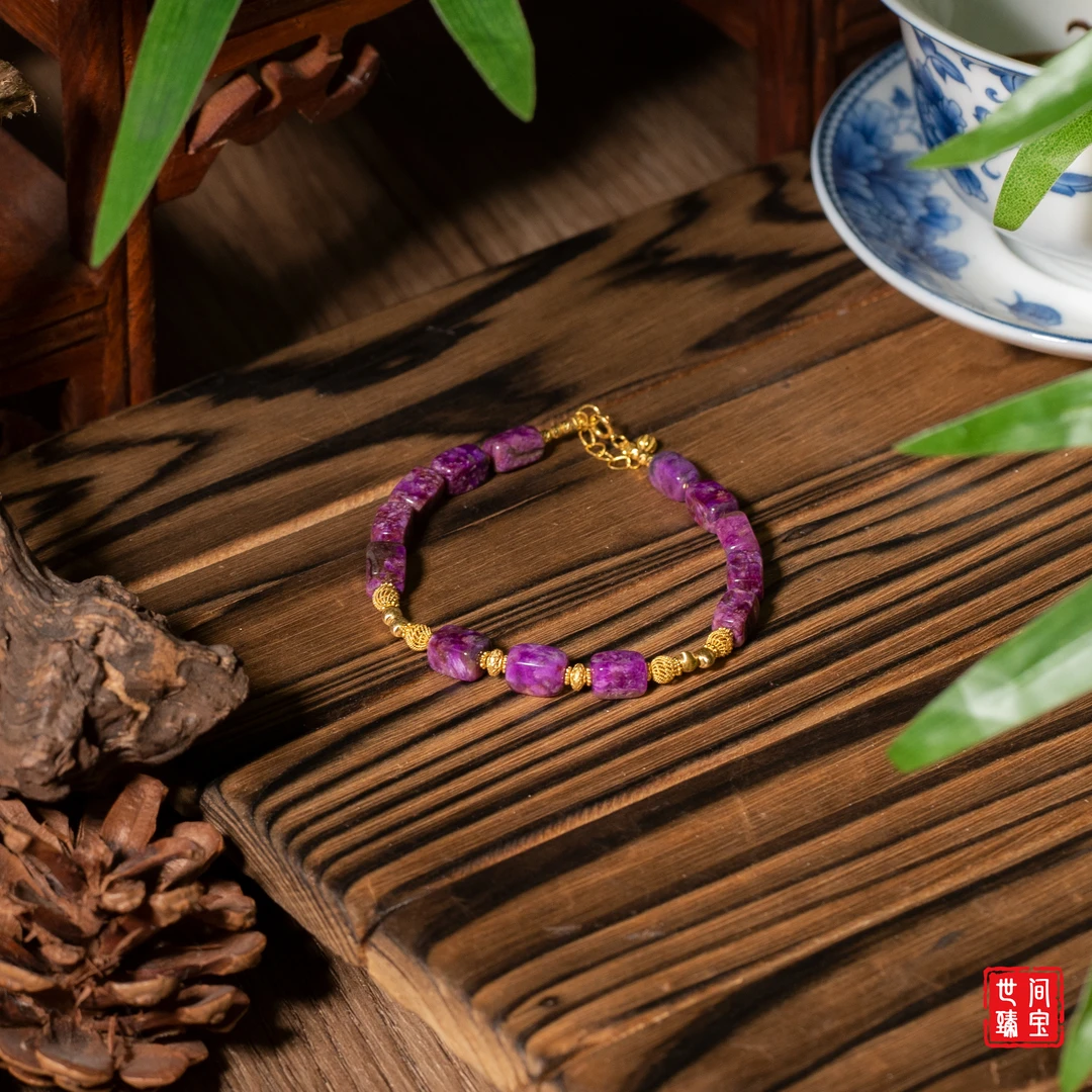 世间臻宝-艳桃红|18K金舒俱来DIY手链/5mm+-/多样性发/P1900/40/