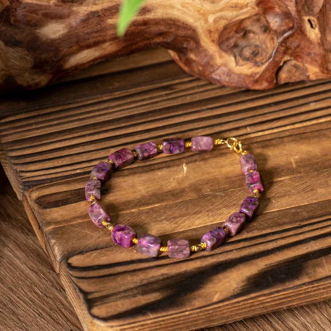 世间臻宝-飞花|18K金桃红舒俱来魔方5mm+-手链/多样性发/P1976/37