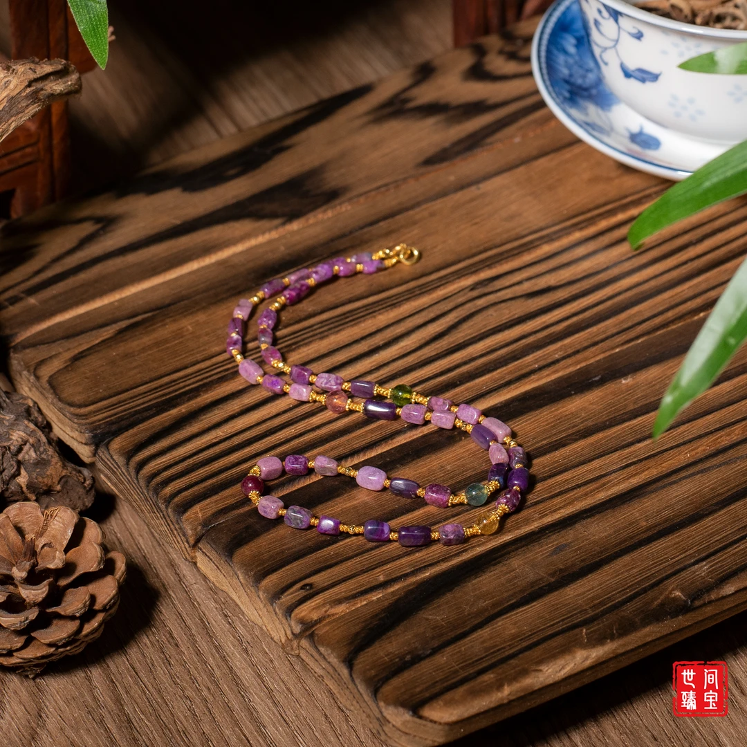 花瘦丨18K金桃红舒俱来小锁骨链/长40cm/3mm+/多样性发/P2094/0