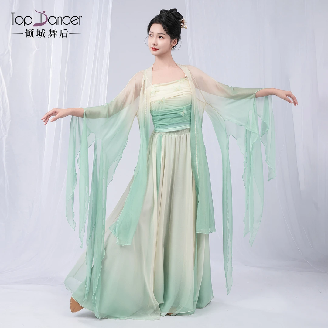 倾城舞后古典舞渐变身韵纱衣舞蹈服仙气裙裤中国舞古风练功演出服