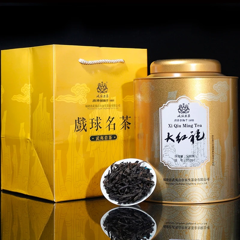 戏球戏球名茶大红袍茶叶武夷山岩茶正岩茶叶散装茶罐装500g花果香