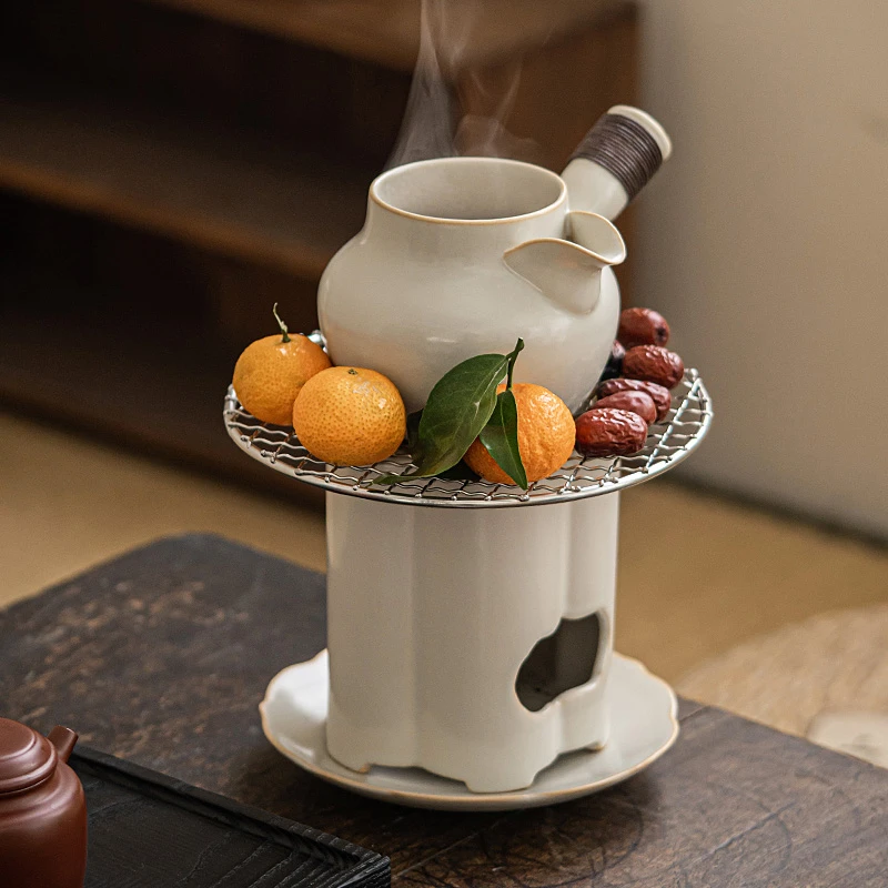 煌山围炉煮茶家用户外烤茶罐罐茶奶茶煮茶器网红苏打釉茶壶陶炭炉