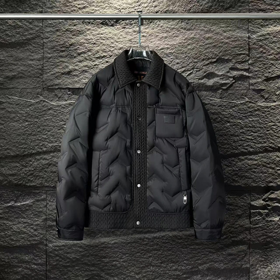 CB-A88011-冬季新款简约拼接麦穗外套男女同款