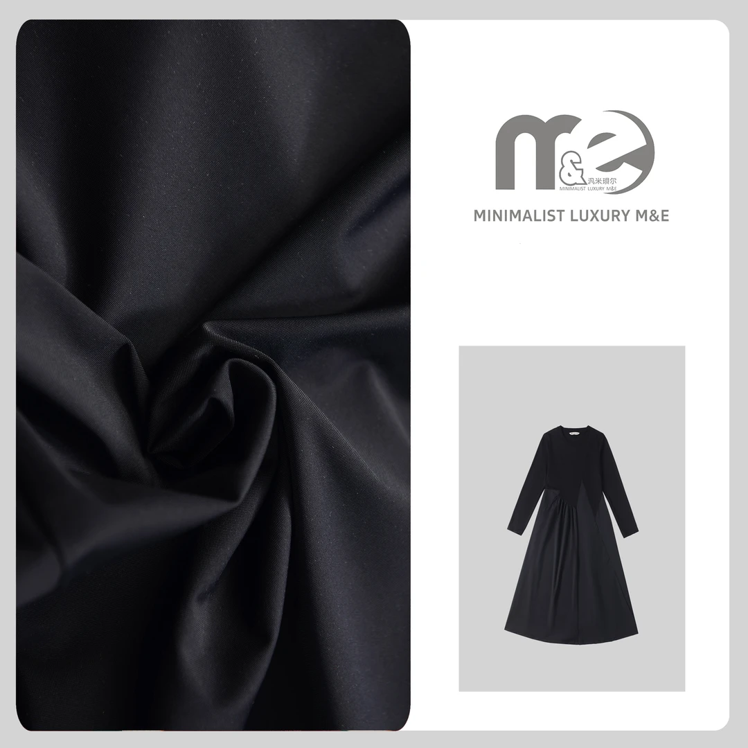 ME【粉丝爱染-定制 086】法式赫本风气质拼接圆领长裙Q6519（2）