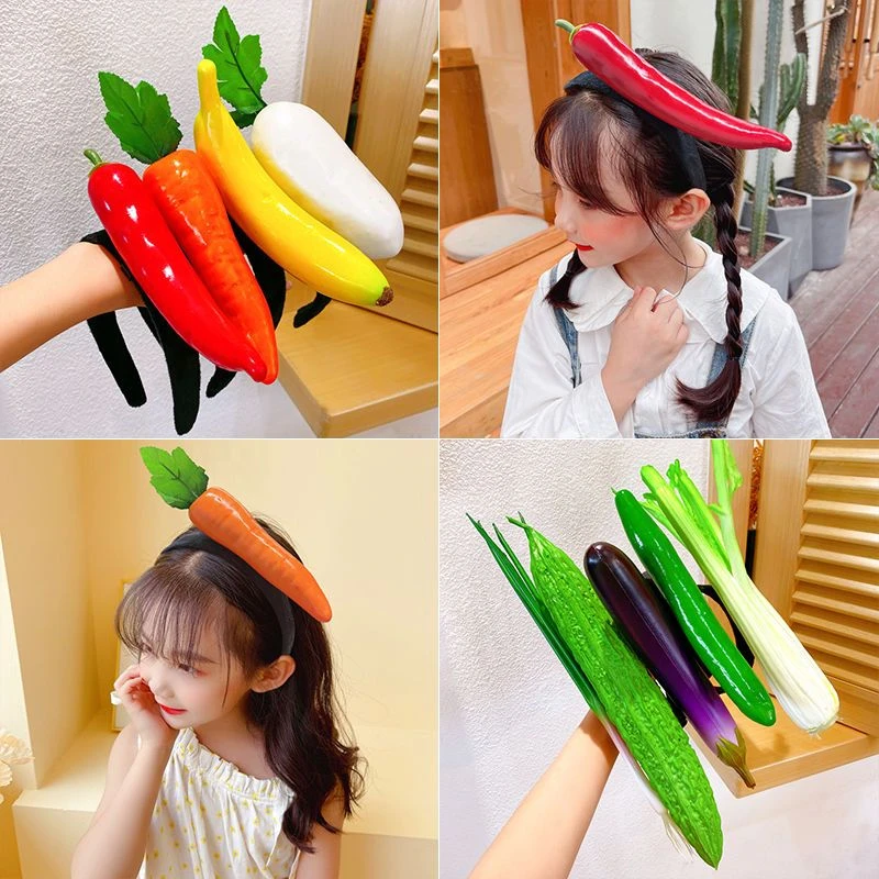 D蔬菜搞怪头箍成人儿童通用发箍女孩搞怪发卡拍照头饰发夹发饰
