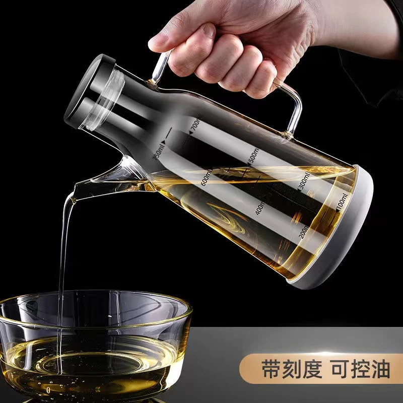 厨房玻璃油壶油罐家用厨房欧式不漏油透明装油瓶玻璃防漏油罐壶