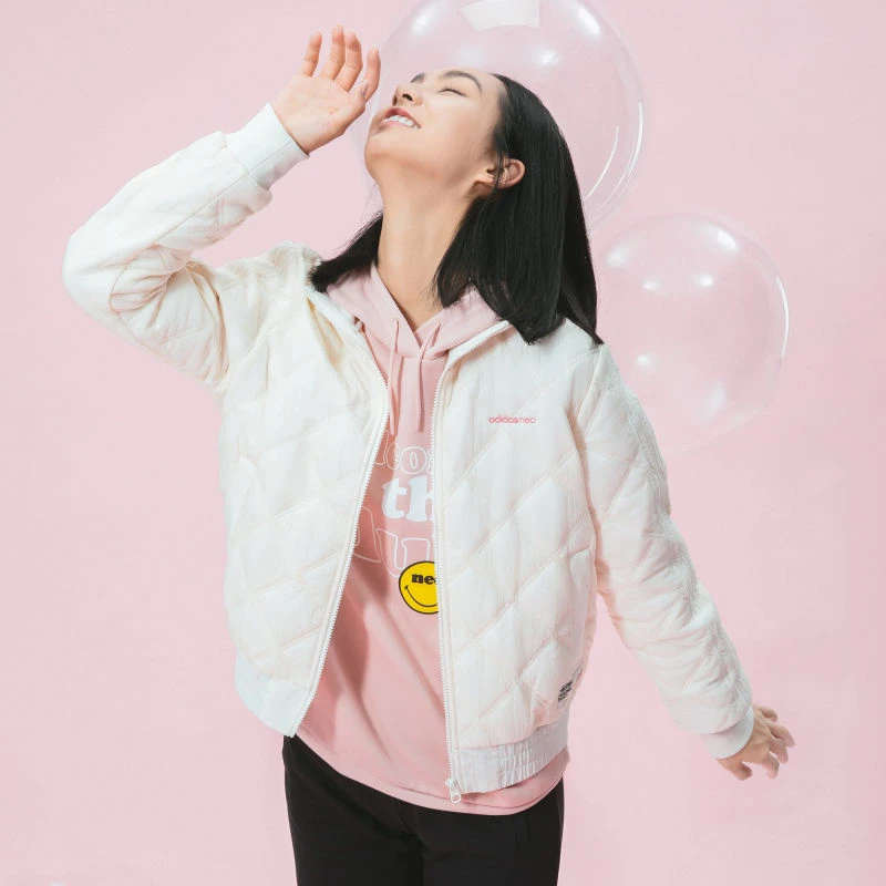 (WZ)Adidas/阿迪达斯女子新款夹克立领运动休闲棉衣外套H18640