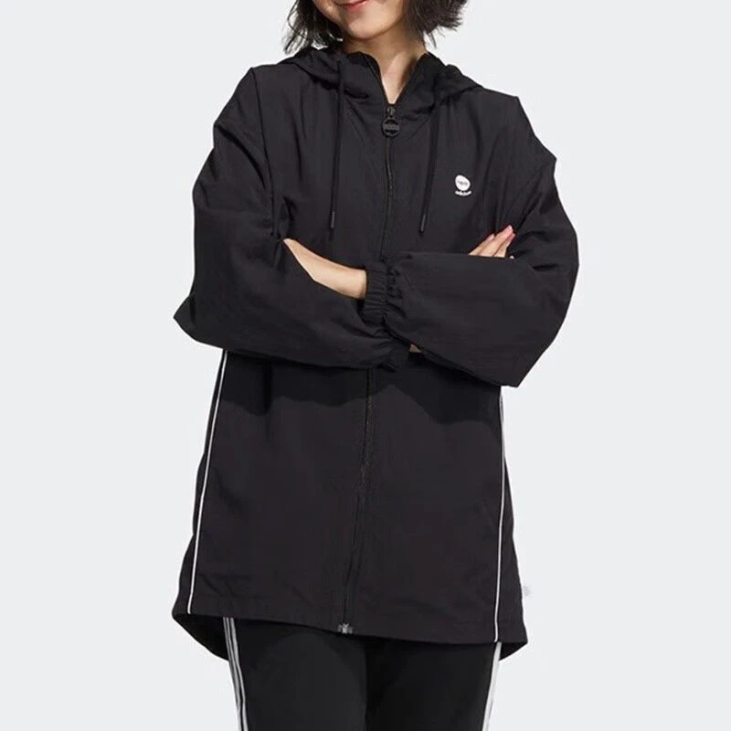 (WZ)Adidas/阿迪达斯女装中长款运动防晒休闲防风外套夹克HM7418