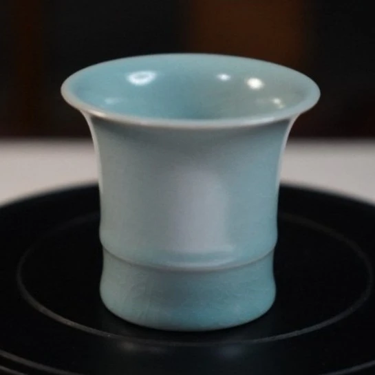 汝窑仿古釉竹节杯