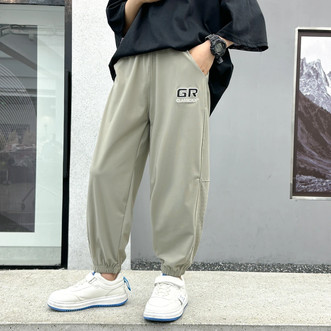 夏季儿童防蚊裤中大童高弹力宽松裤子男童百搭舒适凉爽九分裤