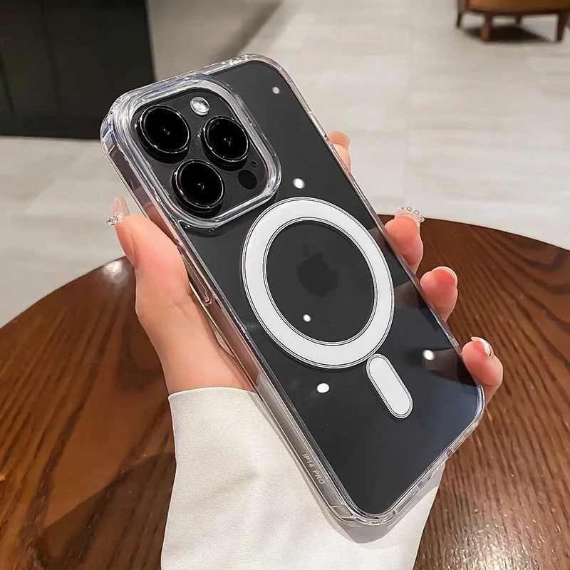 苹果15promax手机壳新款iPhone14透明磁吸13防摔软壳12无线充电xs