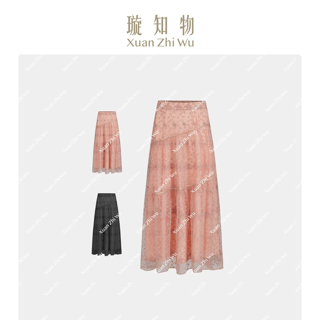 璇知物「Xuan」素香裙 双面刺绣轻薄云纱 轻抚肌肤 温柔气质灵动