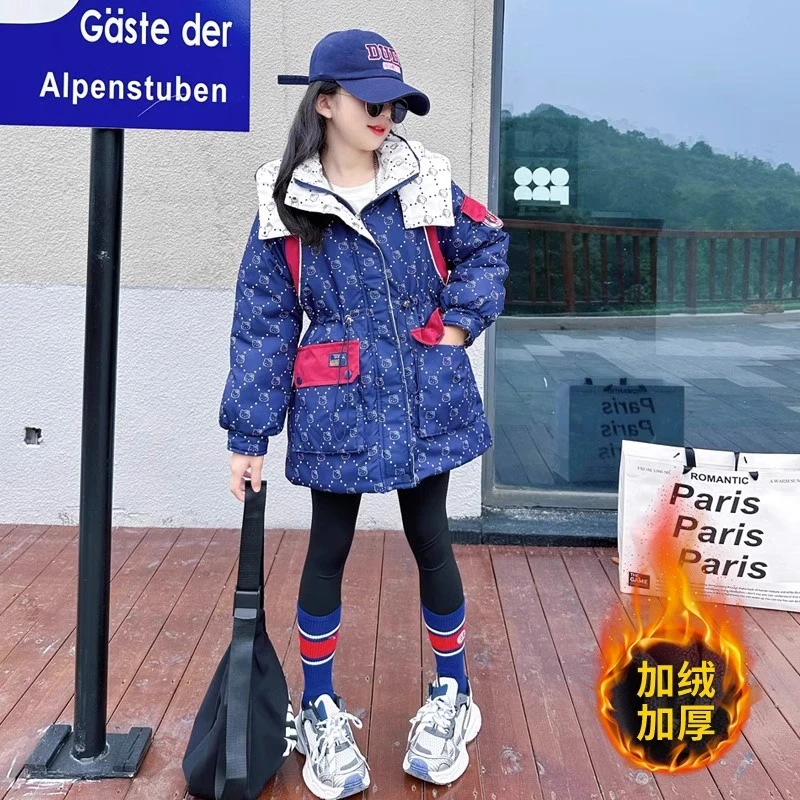 女童棉服冬装2023新款洋气儿童网红棉衣外套大童女孩冬季加厚上衣