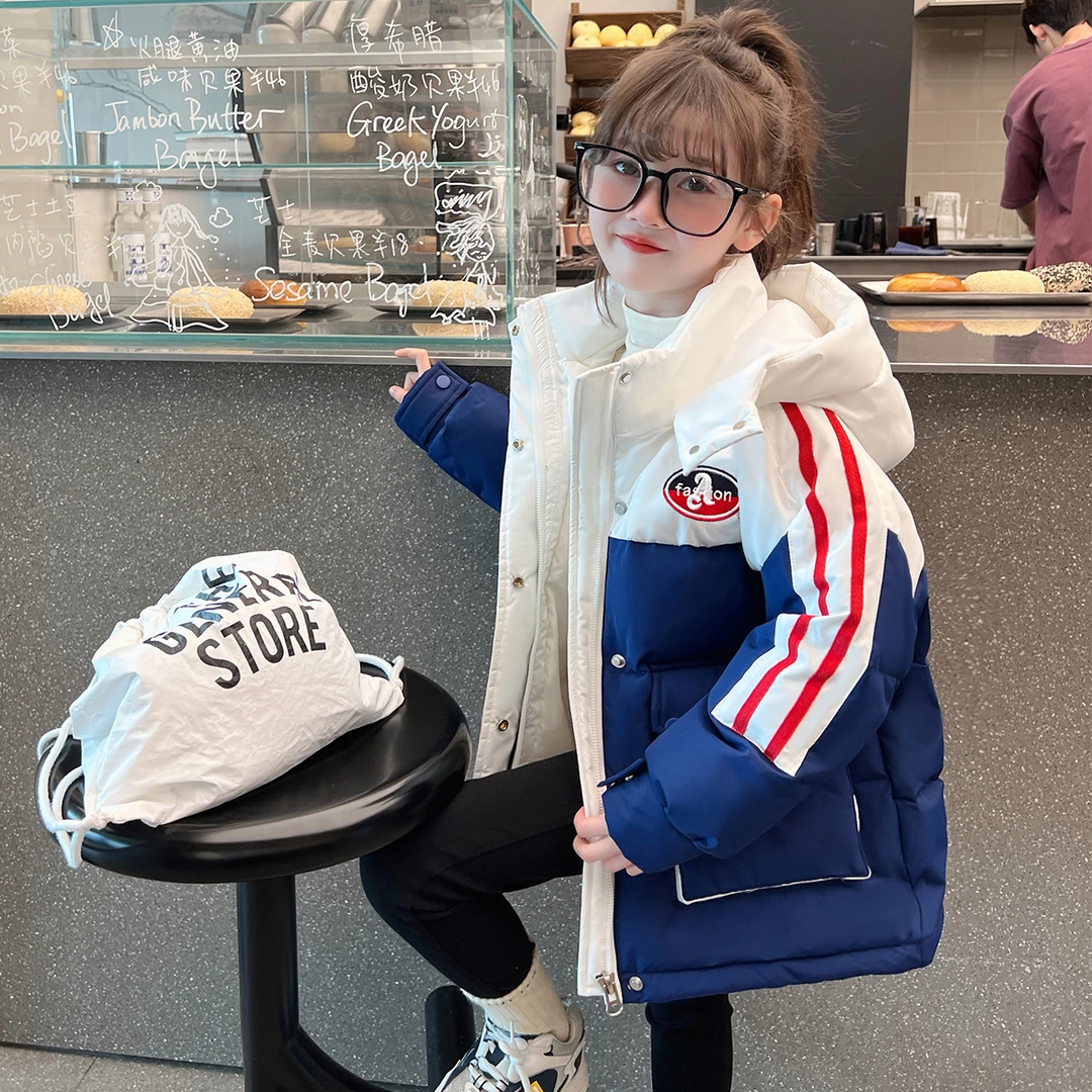 女童棉服冬装外套2023新款儿童夹棉加厚棉衣女孩大童冬季保暖棉袄