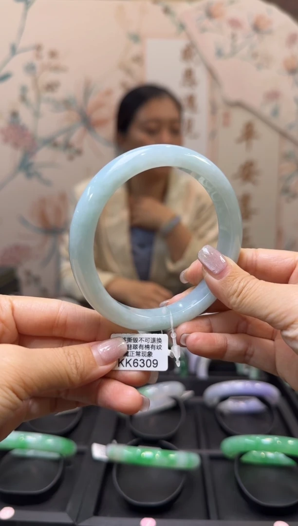 【闪购商品】翡翠手镯未镶嵌正圈63+ KK6309需包容退货扣一百