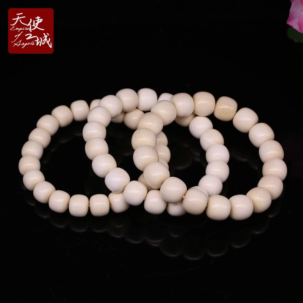 天然猛犸象牙老形珠手串