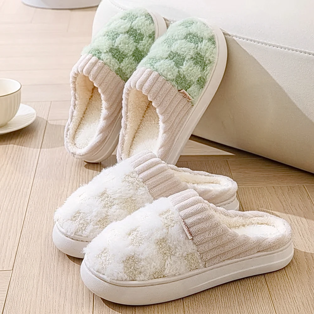 网红爆款冬厚底毛毛拖鞋男棉拖鞋秋冬季女家居家用情侣室内外保暖