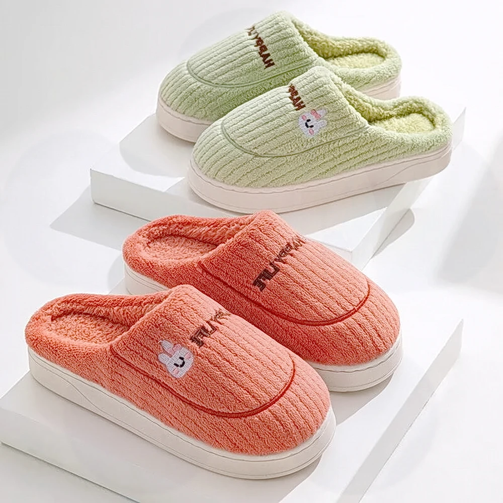 新款棉拖鞋女秋冬季居家居室内包跟家用情侣厚底保暖男毛加绒拖鞋