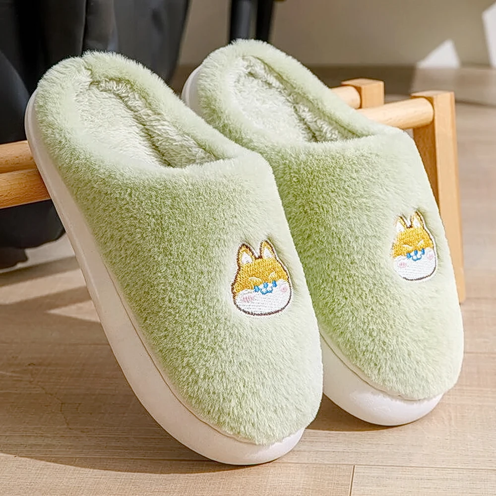 卡通厚底秋冬季加绒毛拖保暖防滑时尚居家外穿情侣棉拖鞋网红爆款