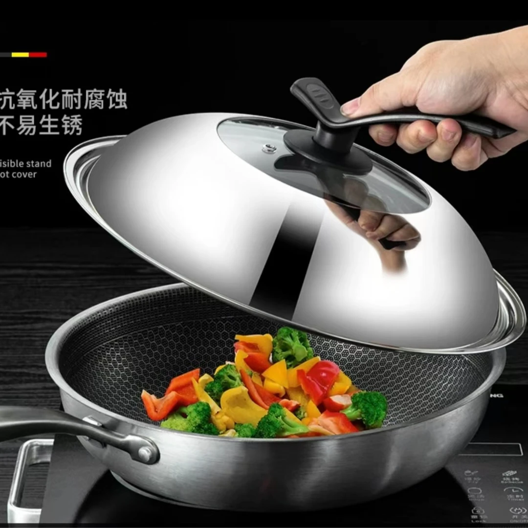 可立可视钢化玻璃锅盖不锈钢透明锅盖