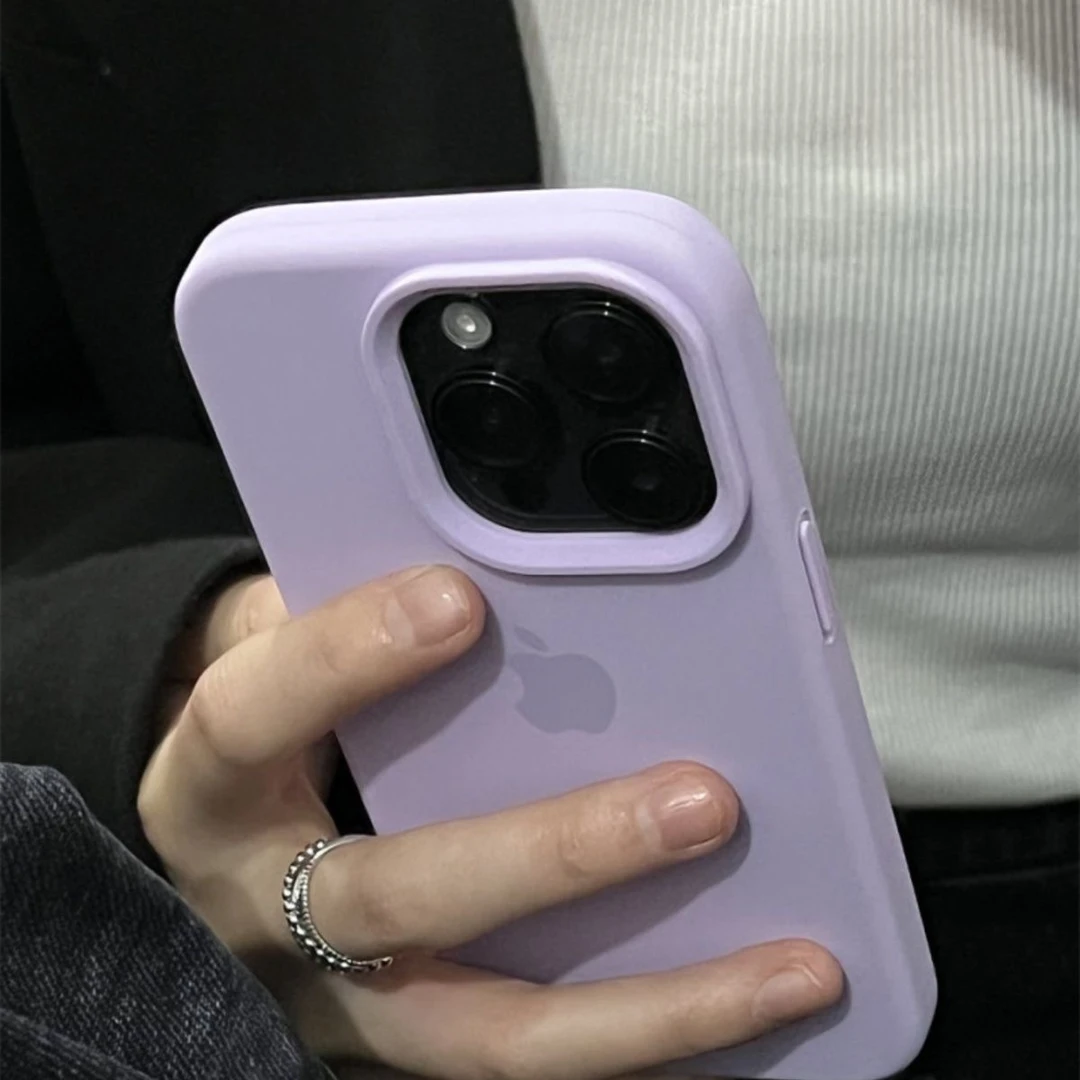 紫丁香苹果16pro手机壳适用iPhone15promax液态硅胶13/14防摔套12
