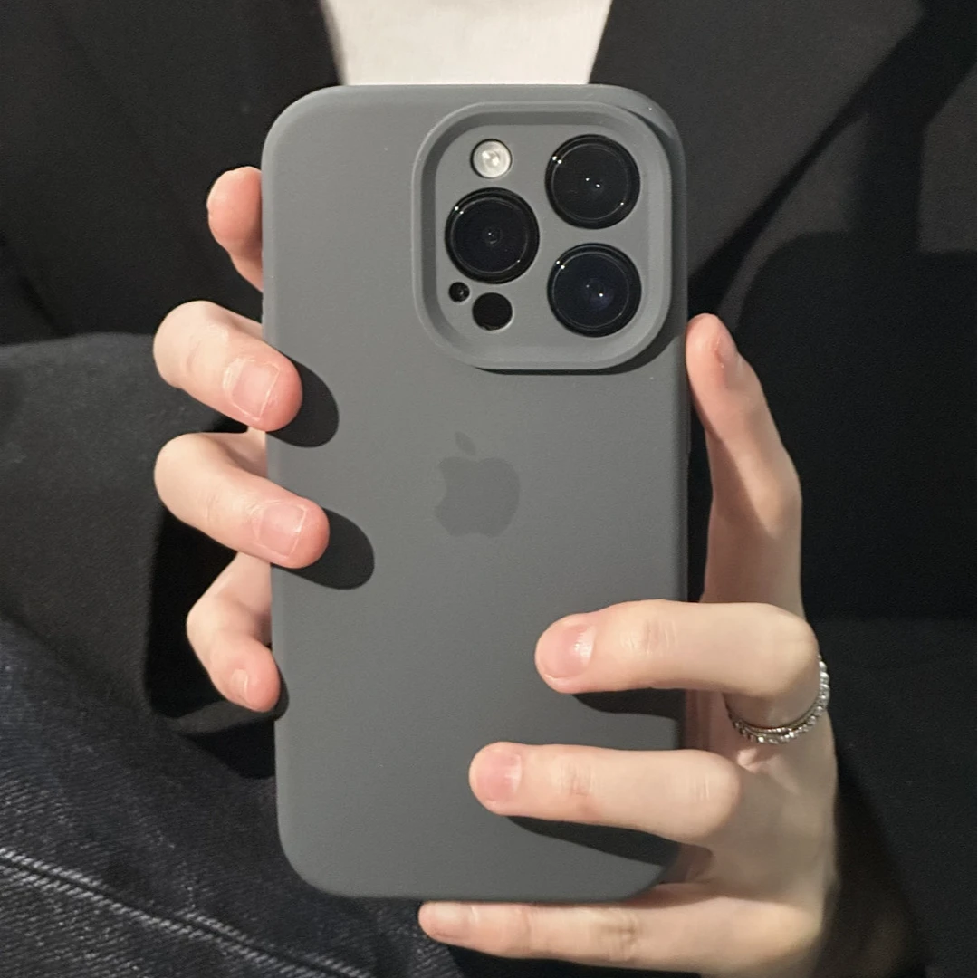 炭灰色适用苹果16Pro手机壳iPhone15promax硅胶液态13/12全包14