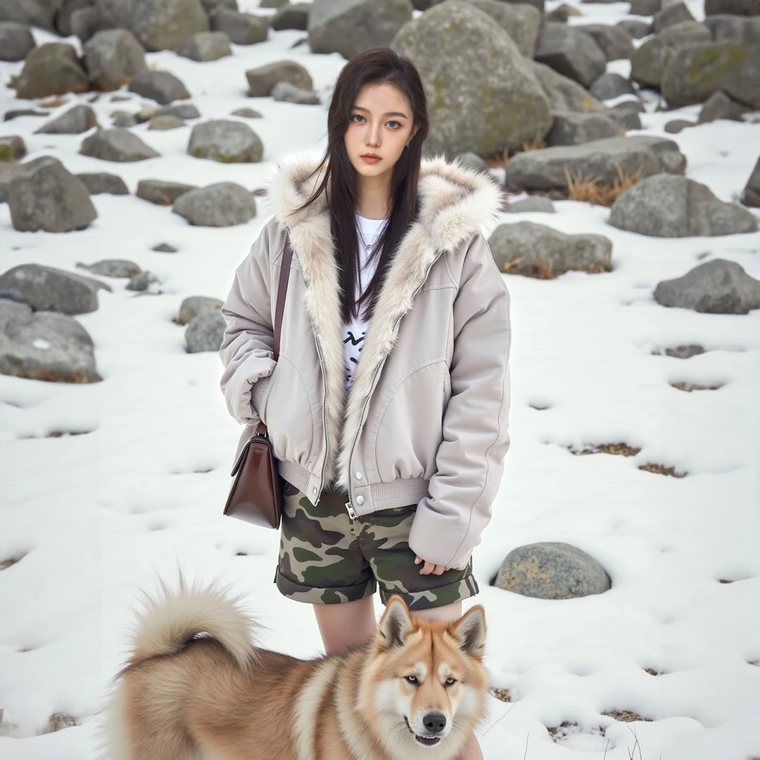 YEP复古连帽毛领棉服女冬季棉衣2025新款设计感秋冬夹棉外套潮牌