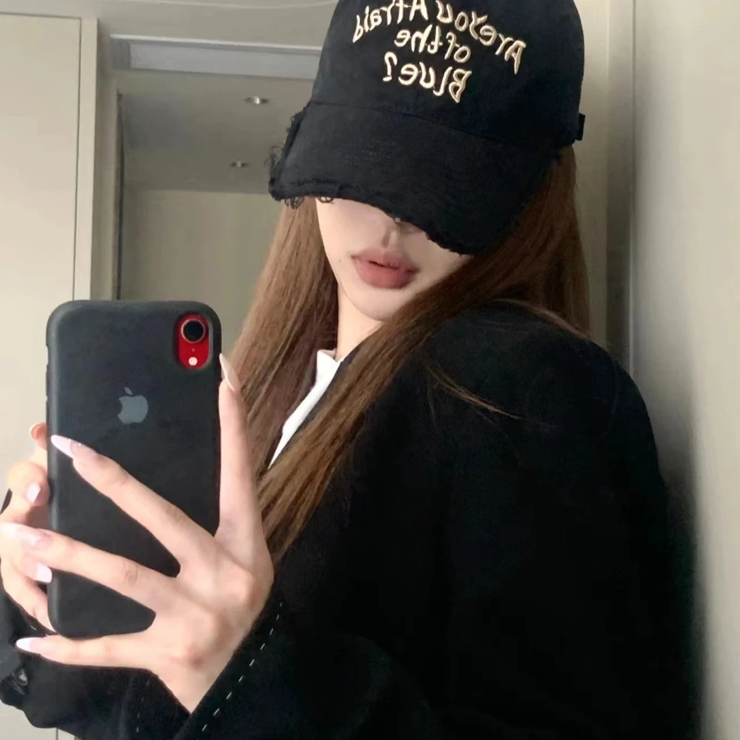 2222222帽子网红时尚休闲百搭夏季黑色春夏韩版