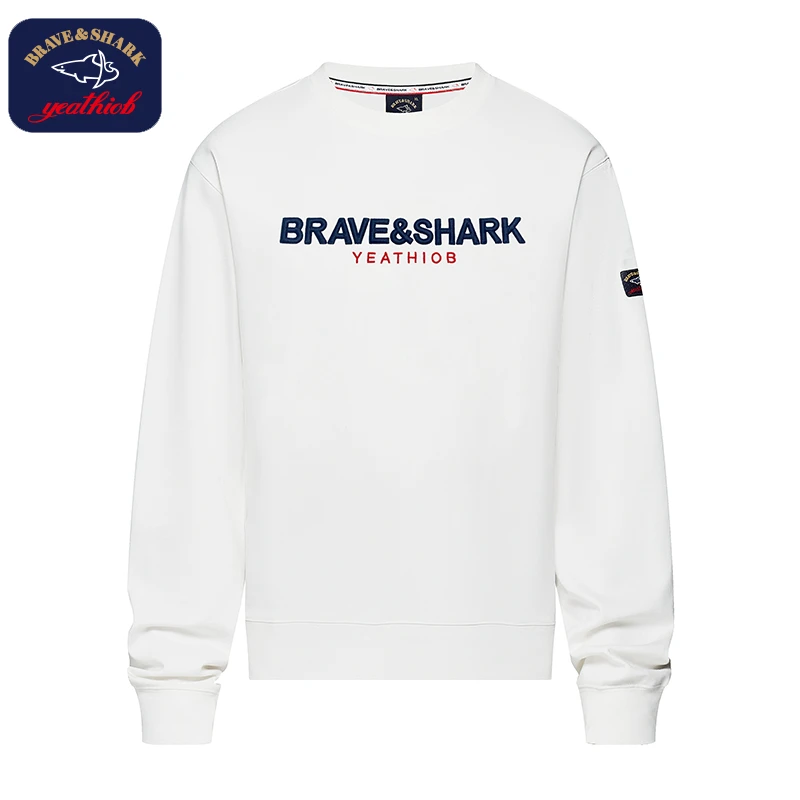 BRAVESHARK/勇士鲨鱼秋季男上衣时尚印花宽松圆领长袖卫衣221107