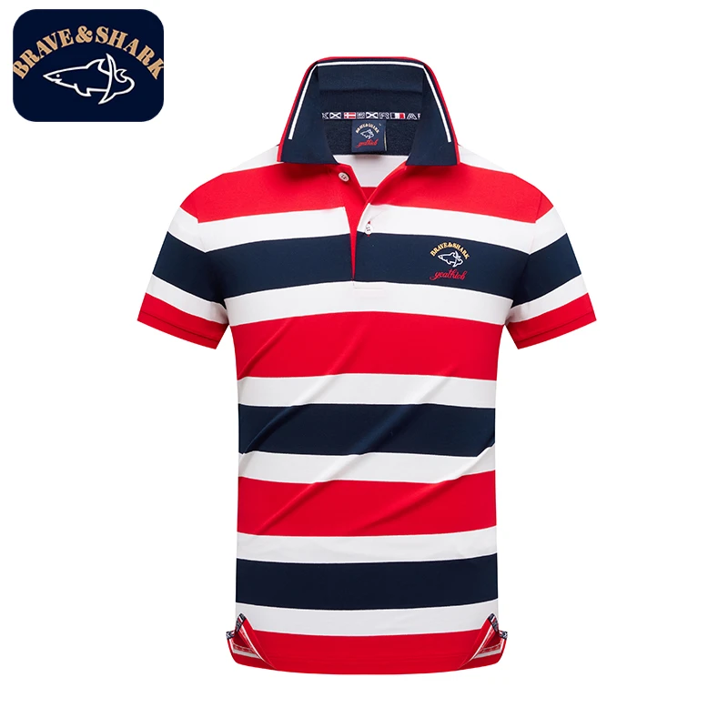 BRAVE&SHARK/勇士鲨鱼夏季刺绣短袖POLO衫  389