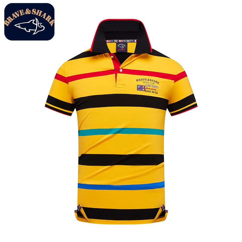 BRAVE&SHARK/勇士鲨鱼夏季撞色刺绣短袖POLO衫  395