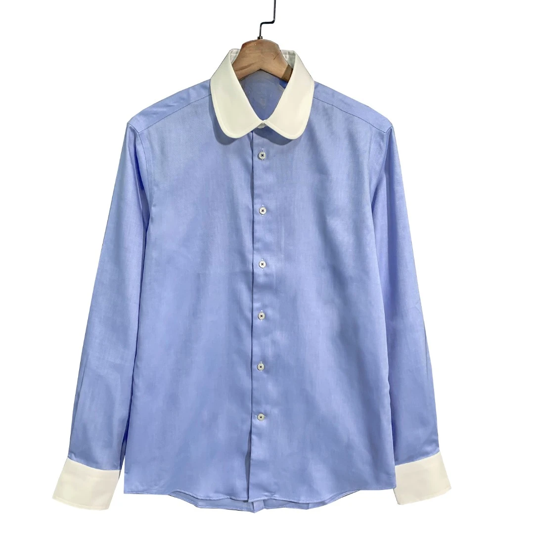 恺【伊顿领】学院风免烫100长绒棉长袖衬衫商务休闲CS080