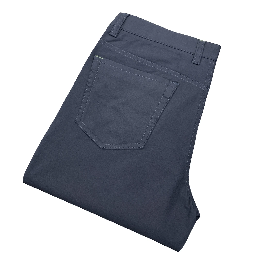 鸟【长绒棉】藏青色男士轻奢百搭直筒夏季弹力商务休闲裤XK107