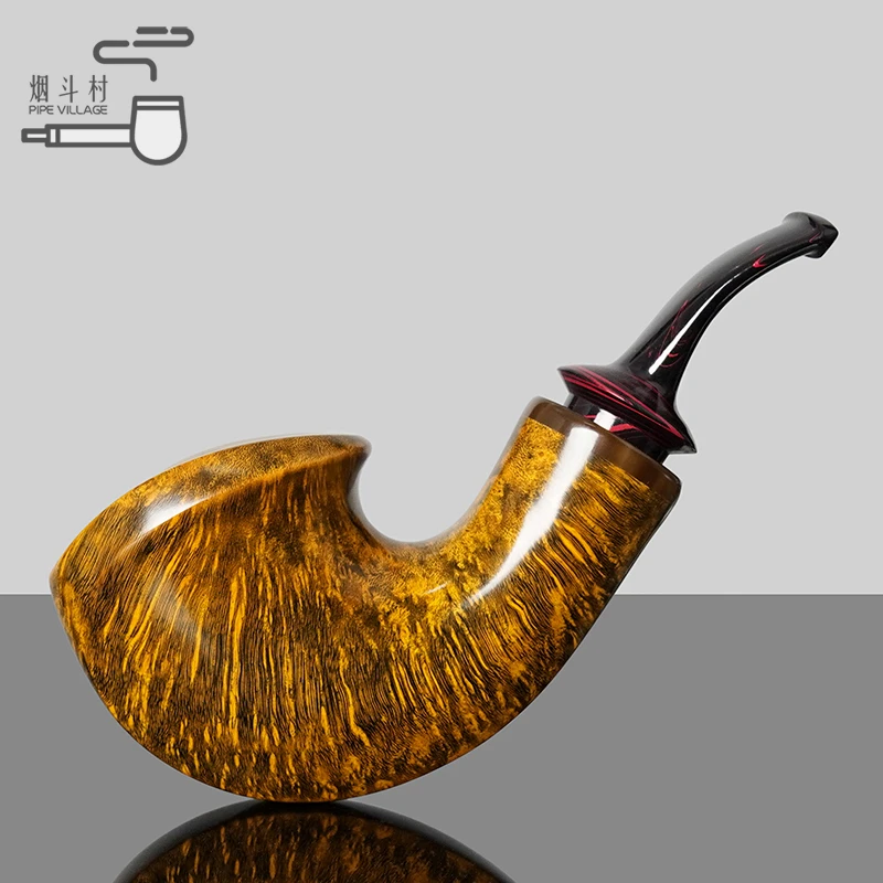 烟斗村石楠木烟斗手工实木灵芝大气室斗老式传统过滤专用男士烟具