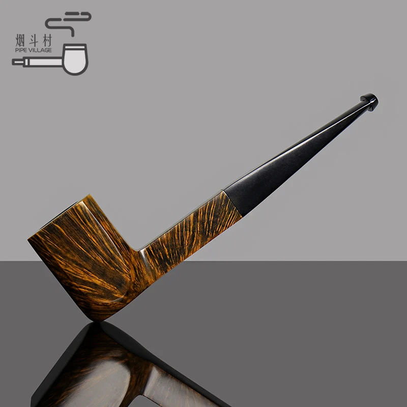 烟斗村进口石楠木烟斗手工实木直柄判官烟斗老式传统男士过滤烟具
