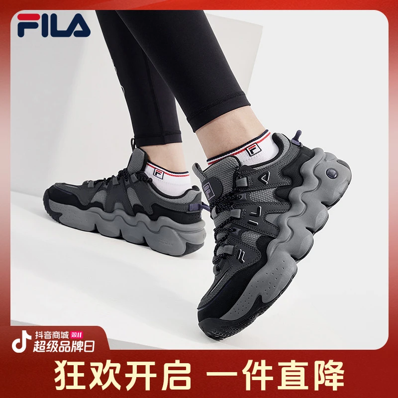 FILA斐乐情侣帕尼尼面包鞋男女厚底百搭复古运动休闲老爹鞋