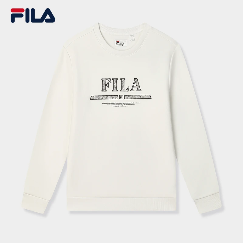 FILA斐乐官方情侣套头卫衣时尚休闲基础针织长袖上衣户外百搭圆领
