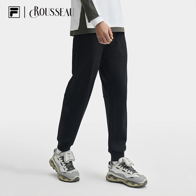 FILA 斐乐官方男士针织长裤2024秋季新款时尚休闲纯棉收口运动裤