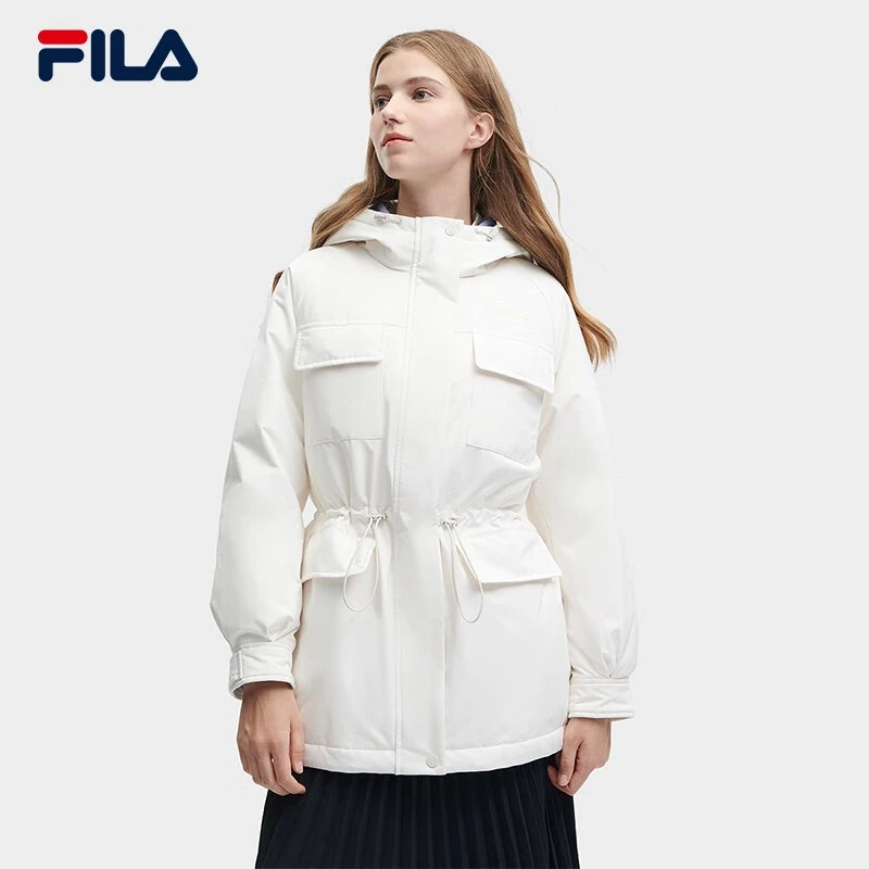 斐乐女士款羽绒服2023冬季新款简约宽松保暖连帽上衣 F11W348906F