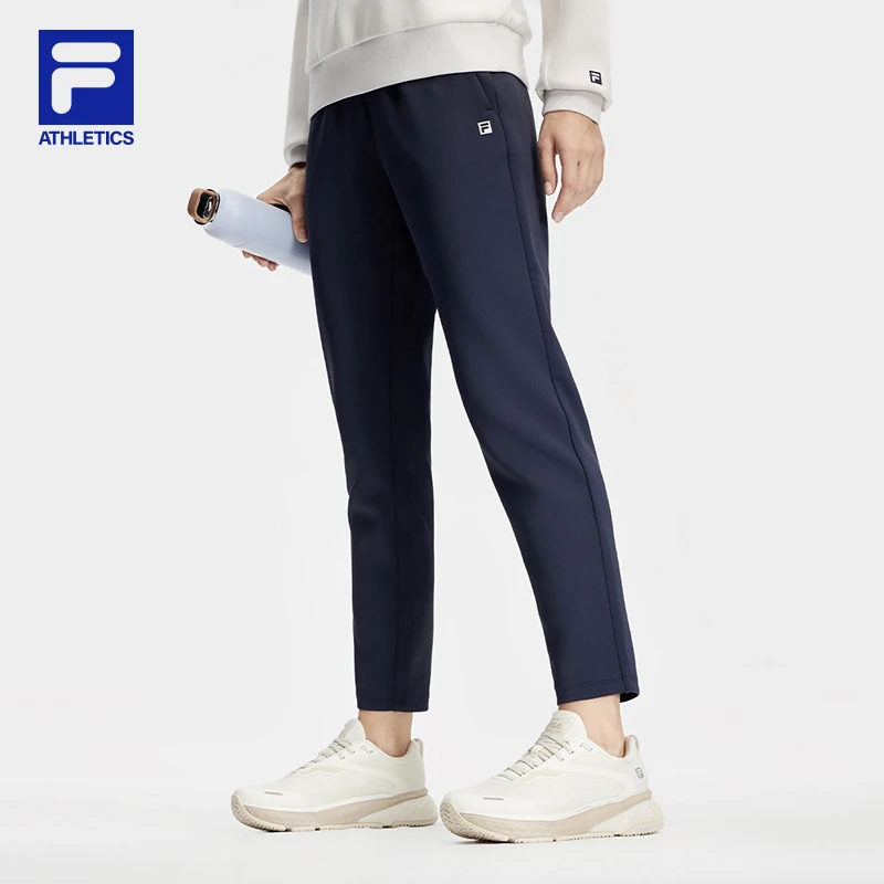 FILA 斐乐官方女士针织长裤2024春季新款简约基础健身直口运动裤