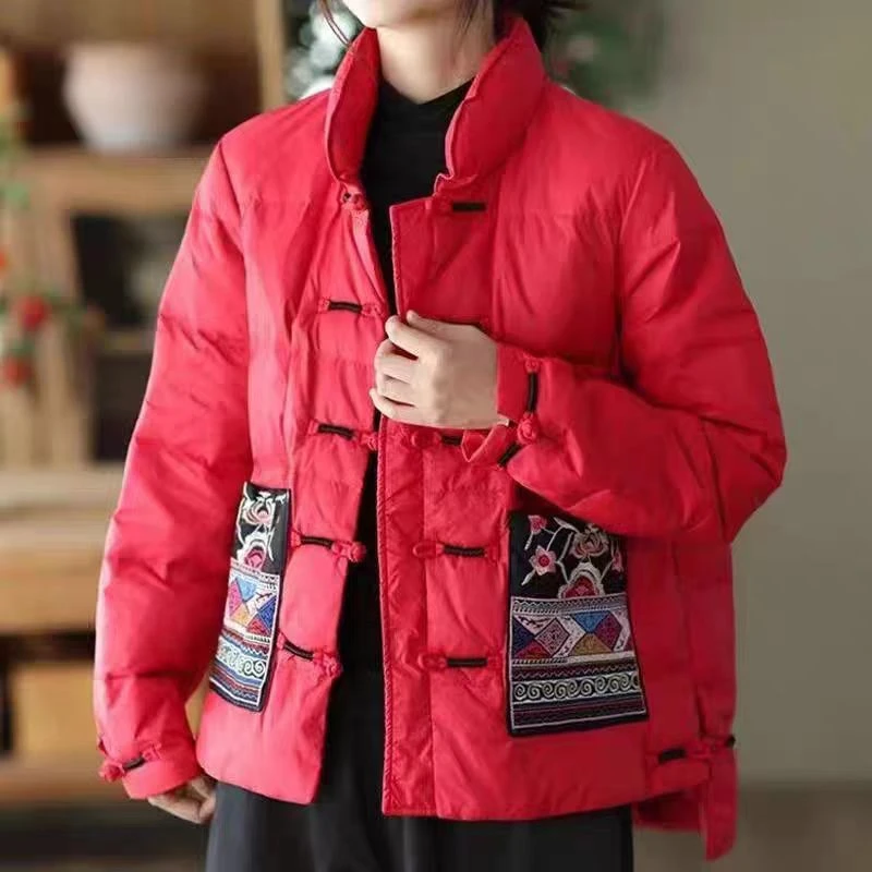 玛罗兰 品牌正品  口袋刺绣老盘扣外套M2