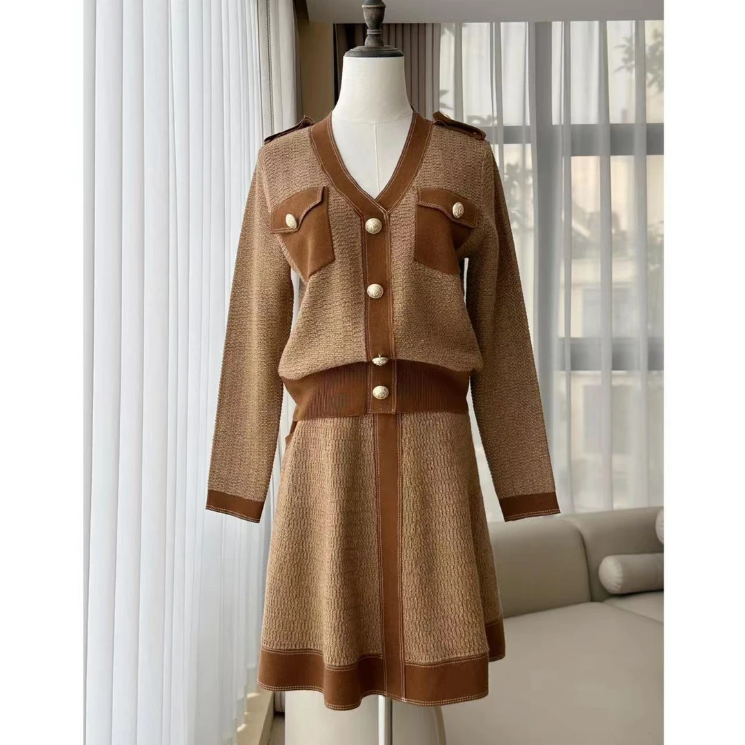 【晨老板】C【独角戏】时尚气质针织套装69235038-