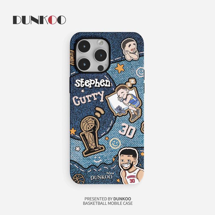 Dunkoo库里仿牛仔布手机壳适用苹果16IPhone15ProMax华为oppo小米