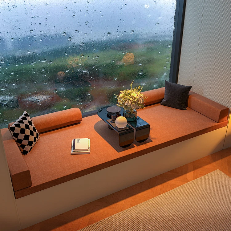 中古风飘窗垫椰棕窗台垫定制2024新款轻奢高级感阳台主卧榻榻米垫