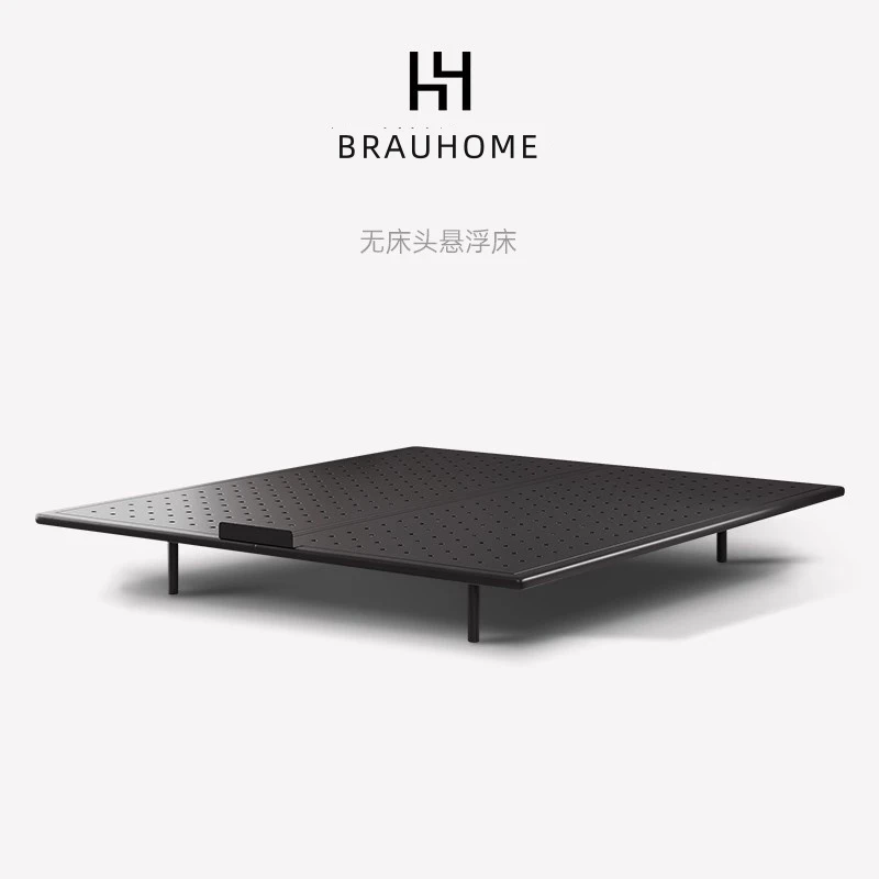 卡铂森【无床头】钢架悬浮床简约真皮床小户型静音主卧悬浮双人床