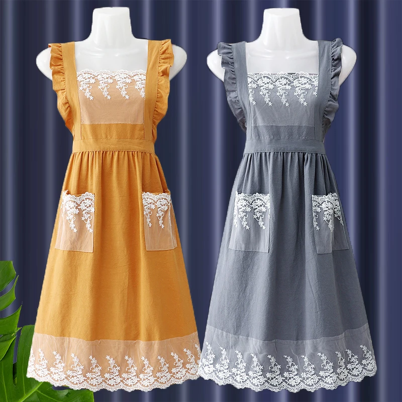 2025新款围裙纯棉厨房家用饭单定制logo餐饮专用厨房专用纯棉围裙