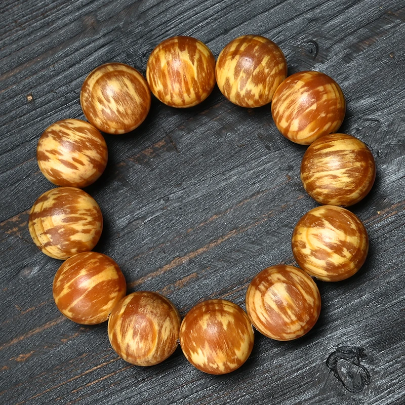 琥珀木蚂蚁腿纹手串东北长白山天然全满油帝王血龙木顺纹透光手链