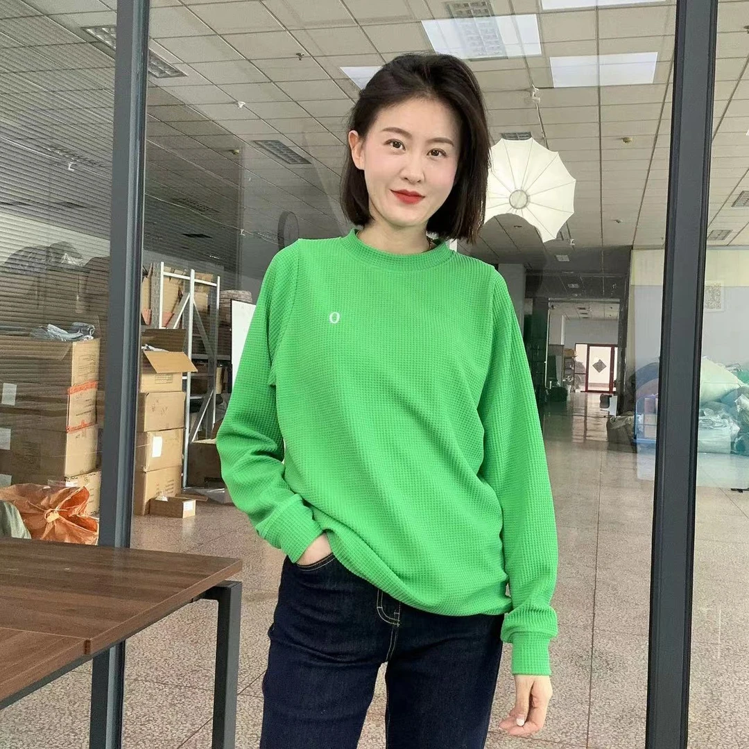 清货*（粉丝福利）2025女士经典华夫格圆领质感卫衣