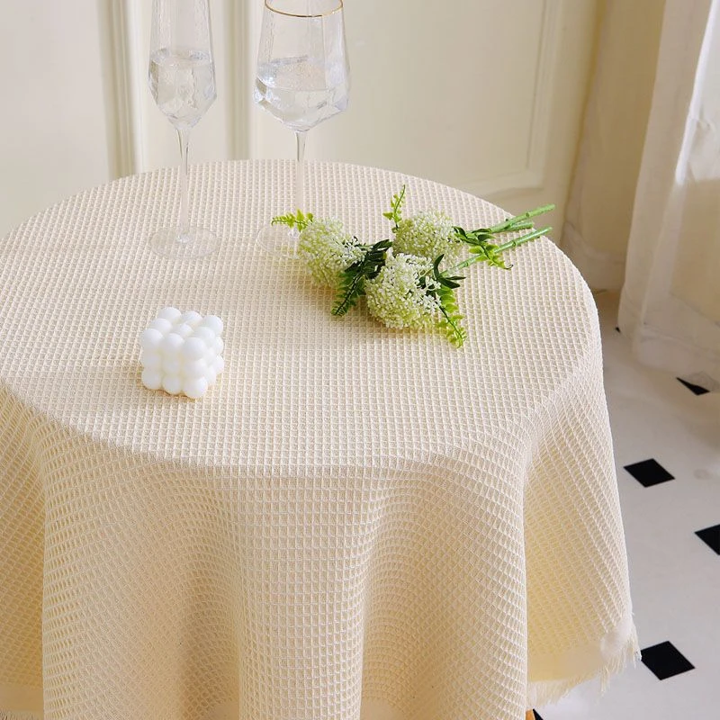 温柔米色桌布茶几布ins风圆桌布夜市摆摊长方形桌台布拍照背景布